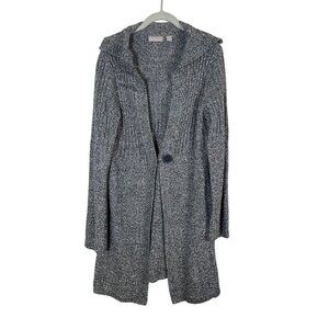 Kim Rogers Knit Duster Sweater L Green Boho Western Classic Preppy Retro Office